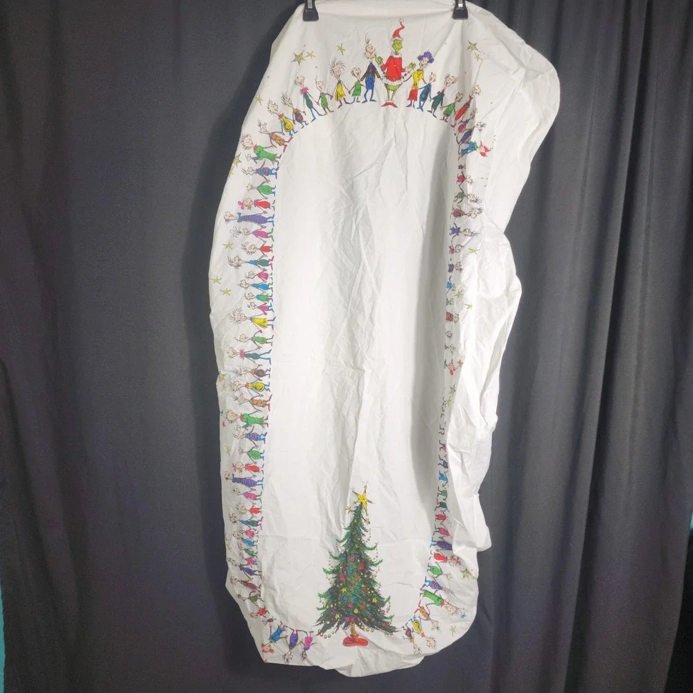 Pottery Barn Kids Dr Seuss The Grinch Whoville Organic Cotton Fitted Crib Sheet